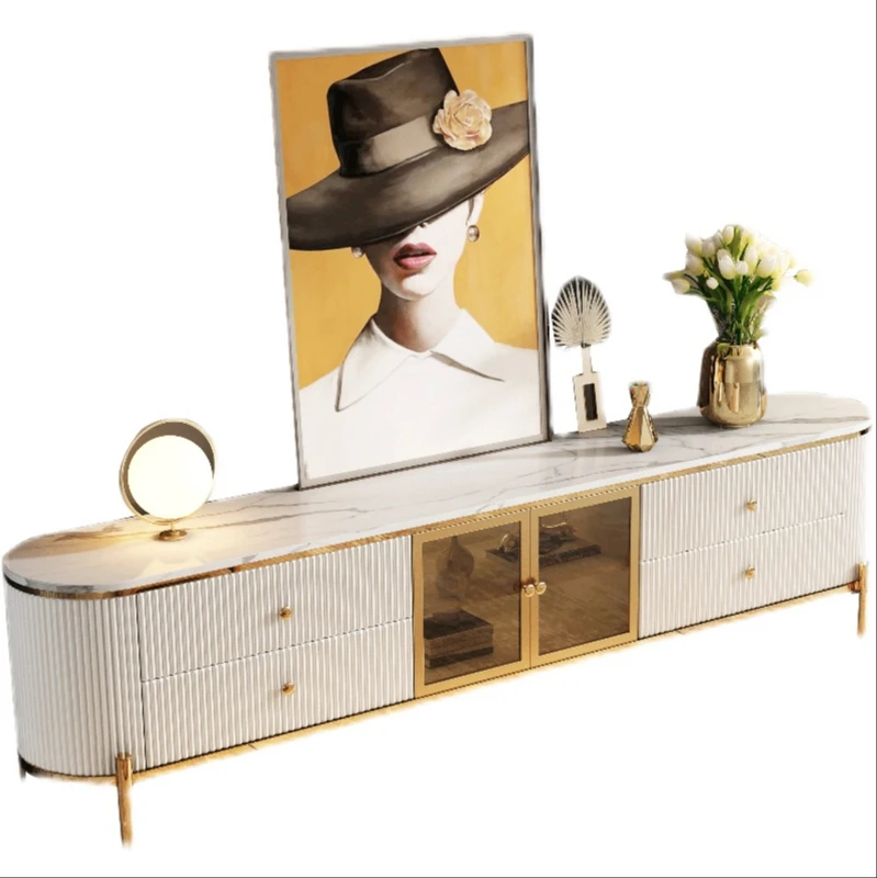 marble TV cabinet tea table combination postmodern extremely