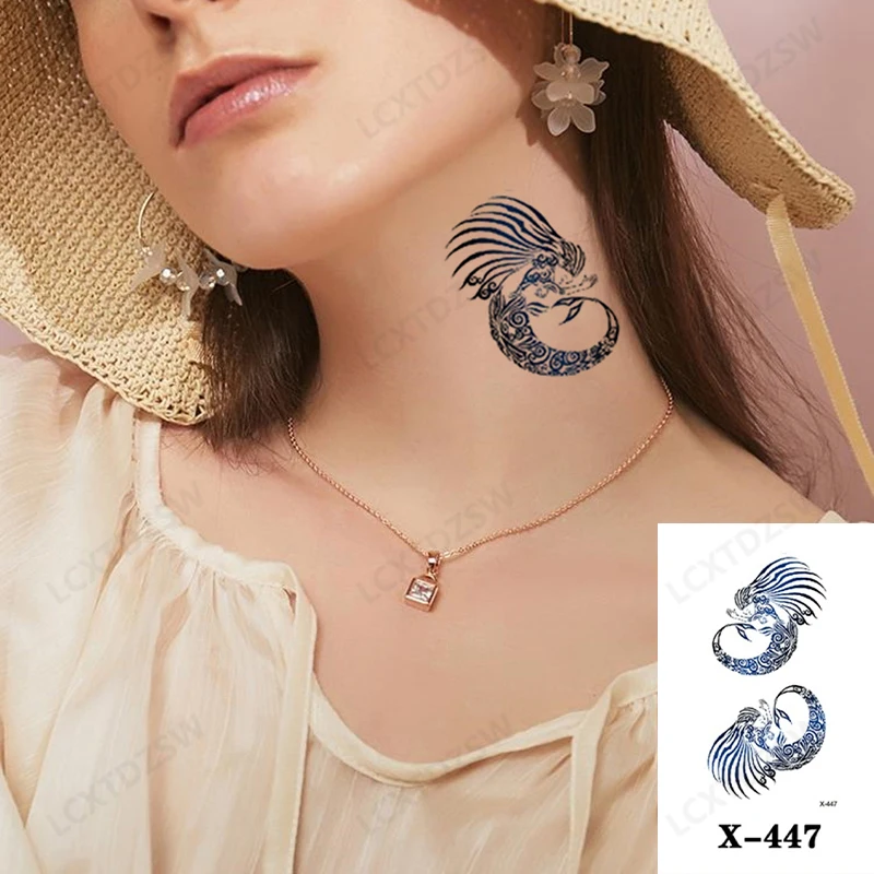 Tattoo Sticker Waterproof Temporary Tattoo Women's Crown,Feathers Fake Tattoo,Flash Body Painting One-Time Sexy Tattoo For Girls
