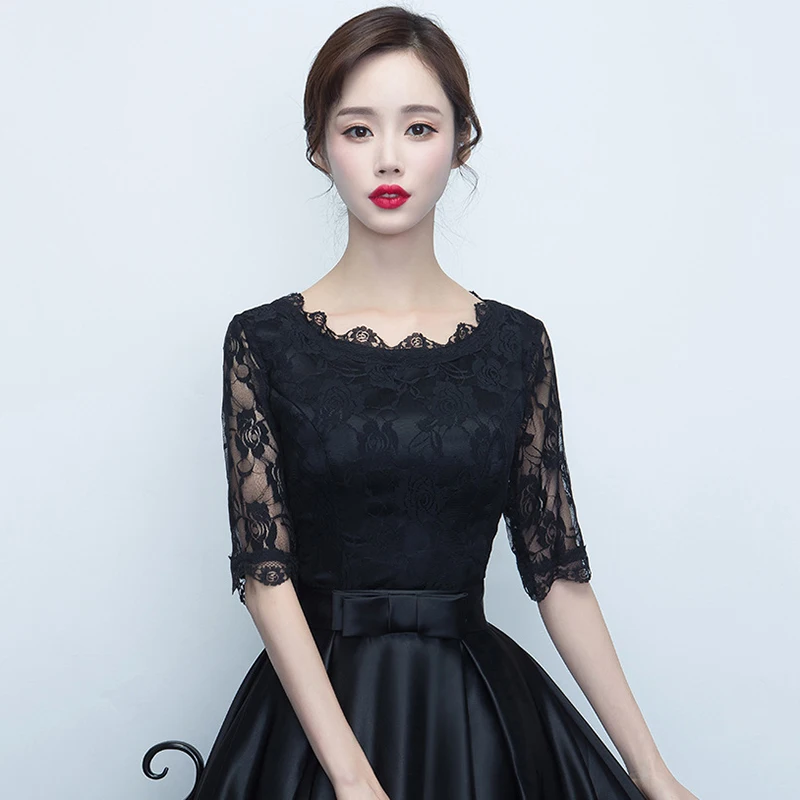 AnXin SH принцесса Черное Кружевное цветочное вечернее платье для вечеривечерние