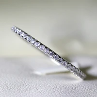 real s925 silver 1 carat diamond ring for women full drilled white topaz bizuteria anillos gemstone s925 jewelry diamond rings