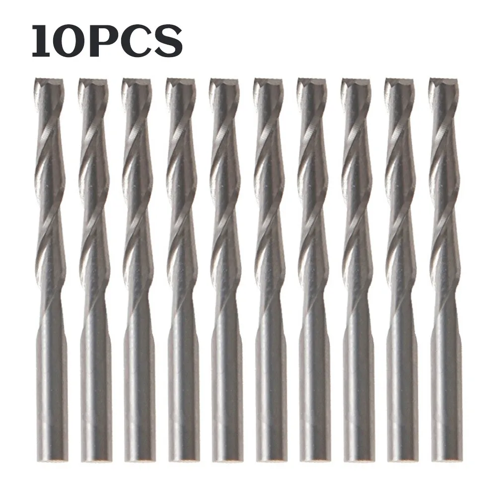 10 шт. 3 175 мм 2 канавки ЧПУ твердосплавные спиральные концевые фрезы
