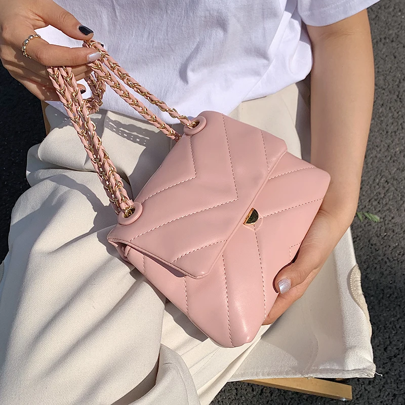 

Summer Chain Designer PU Leather Crossbody Bags for Women 2021 Luxury Classic Fashion Lady Trend Travel Shoulder Handbags