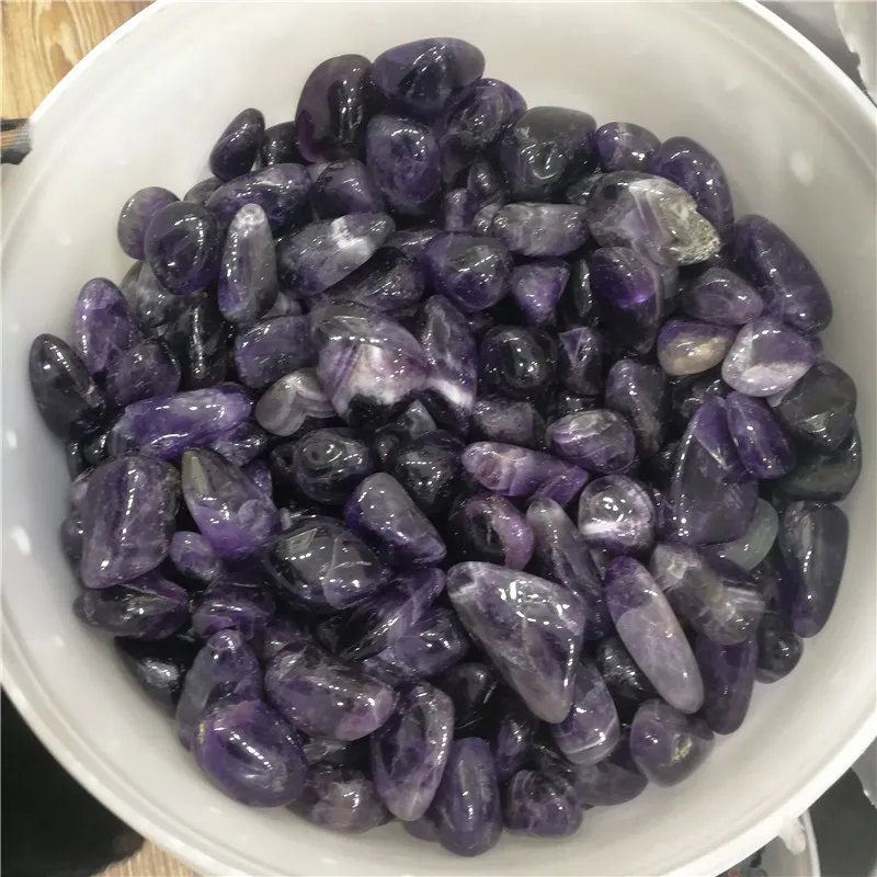 Оптовая продажа 100 г натуральный большой аметист гравия руды галтованные камни