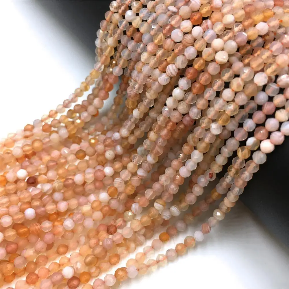 Бусины Sunstone граненые золотые 2 мм 3 бусины из натурального камня желтый лунный