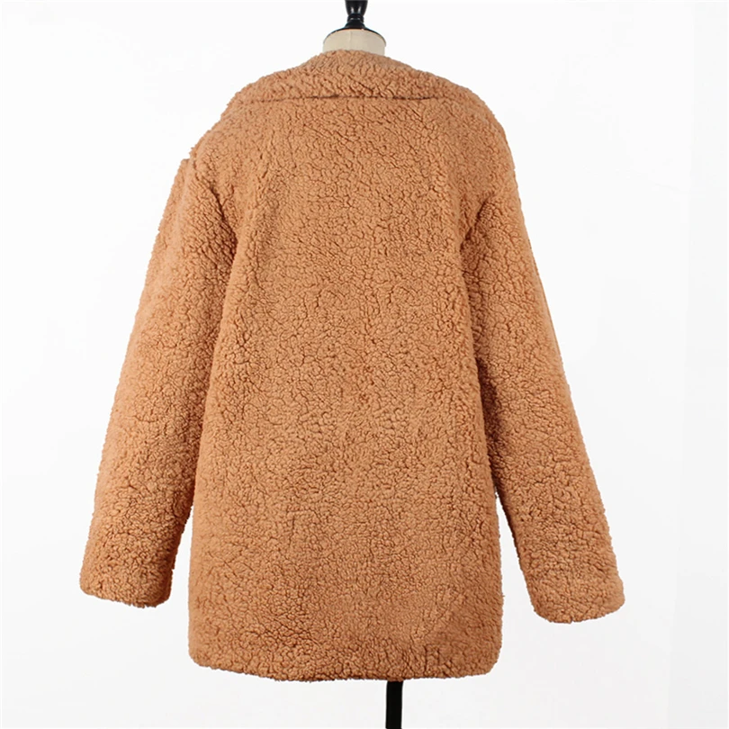 Verkaufen Frauen 2020 Frühling Winter Faux Pelzmantel Weibliche Beiläufige Lange Teddy Jacke Damen Vintage Starke Gefälschte Pelz Plüsch Mantel Oberbekleidung A4