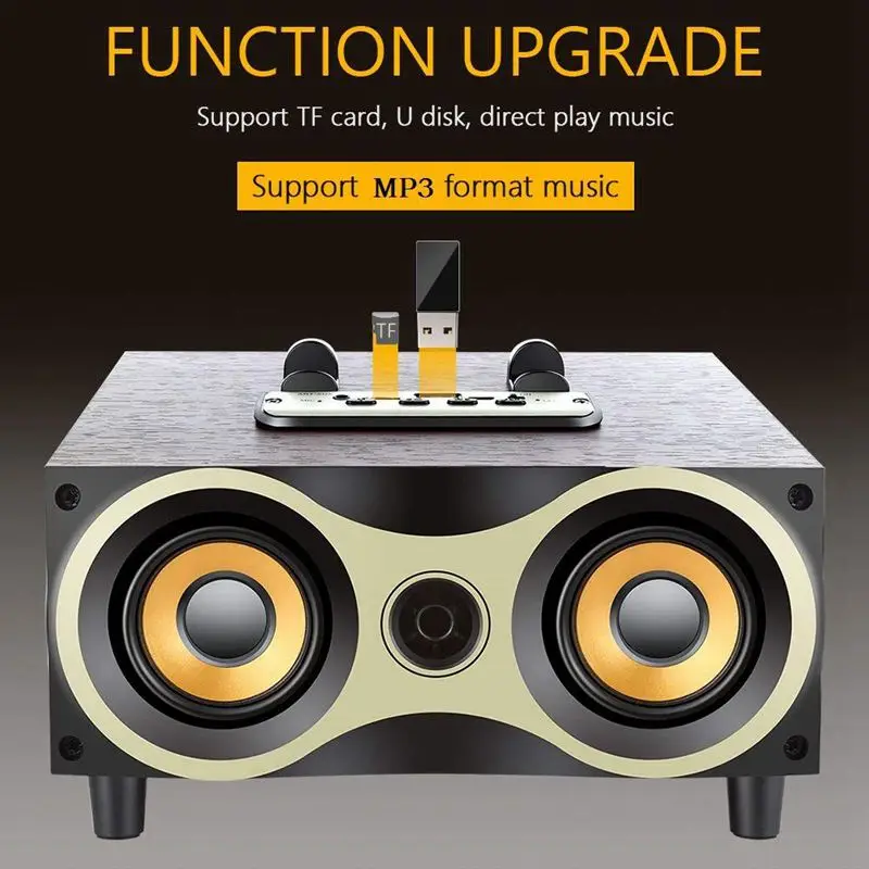 Настольный портативный деревянный беспроводной динамик сабвуфер стерео Bluetooth s