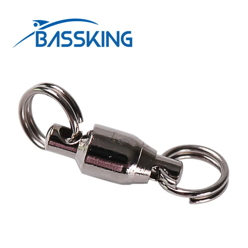 

BASSKING 30Pc 0#/1# 15/20kg Ball Bearing Swivel With Solid Ring Fishing Swivels Hook Connector Pesca Emerillon Fishing Accessory