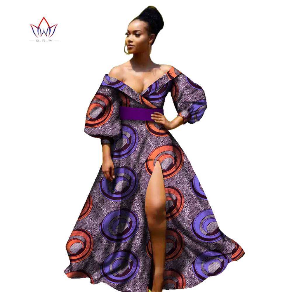 2017 african bazin dresses for women Three Quarter sleeves clothing wax dashiki fabric WY2255 | Тематическая одежда и