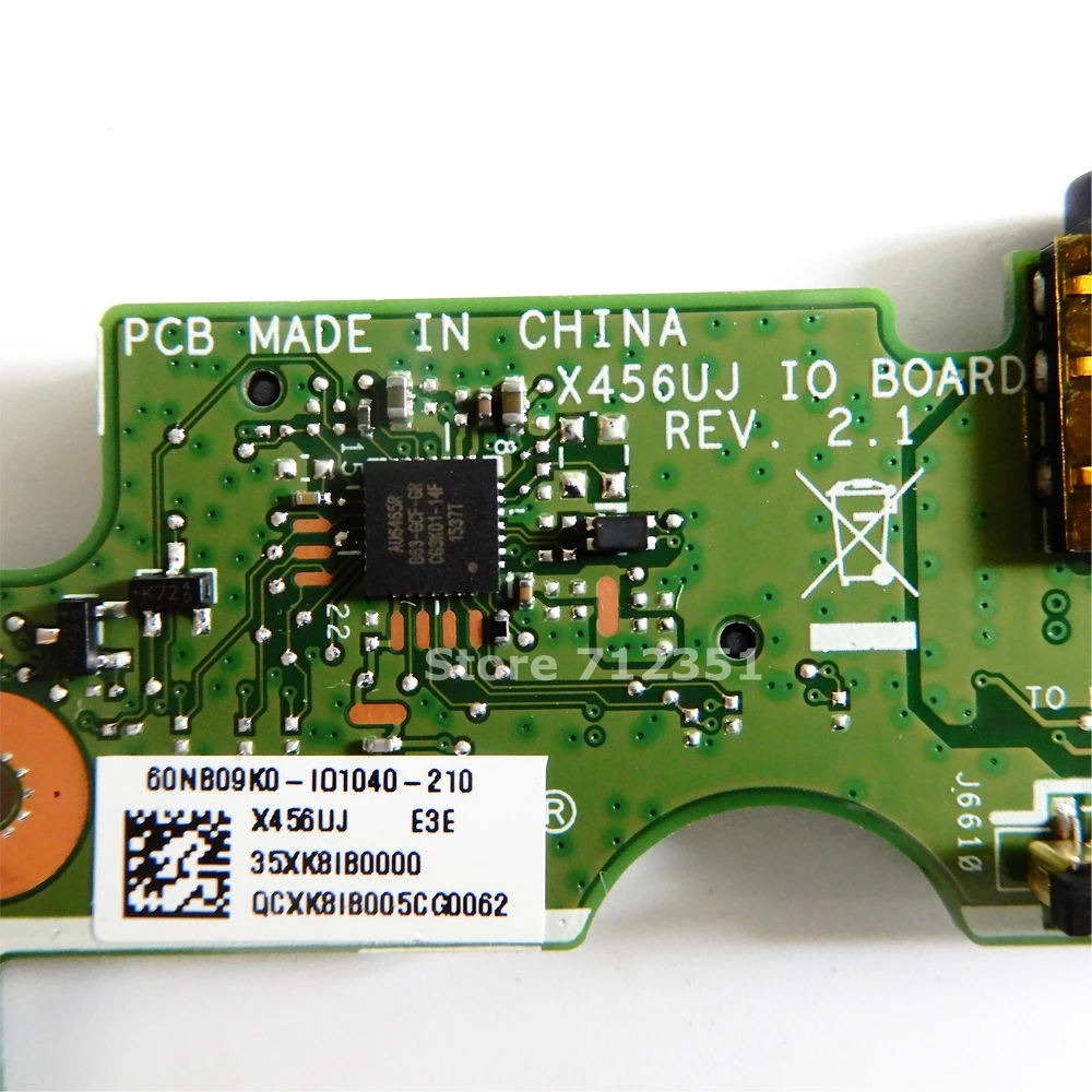 Плата ввода-вывода X456UJ для ASUS X456U X456UV X456UB X456UQ K456U A456U F456U R456U USB-разъем аудио SD-карты