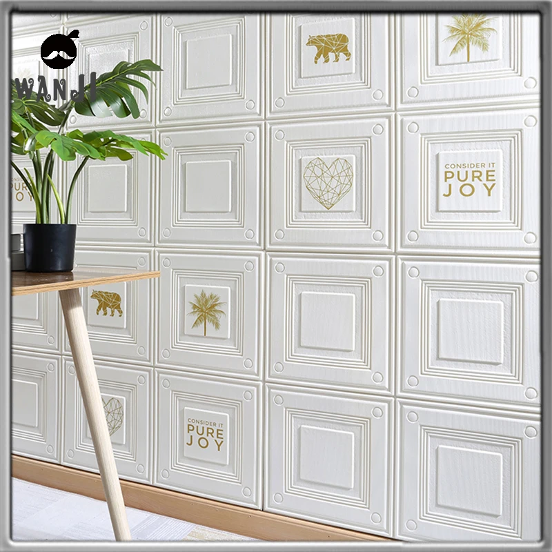 

WANJI Nordic Creative Wallpaper Self-adhesive Waterproof Bedroom Living Room Background Wall Renovation Decoration Wall Stickers