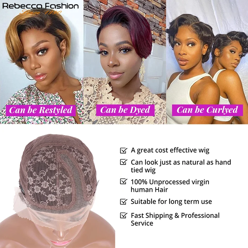 Pixie Cut Wig 13x6x1 T Part Transparent Lace Brazilian Virgin Human Hair Lace Wigs For Women 613 Blonde Short Bob Wigs Straight