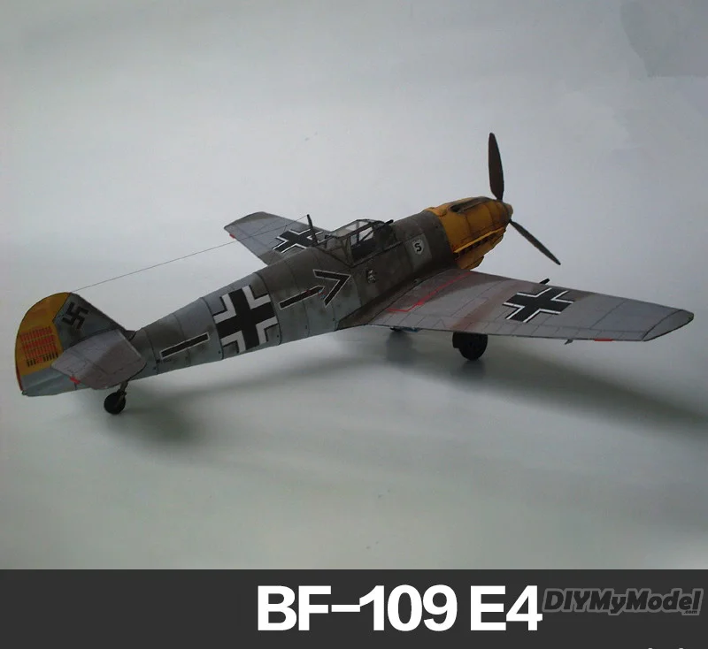 DIYMyModeI-avi&oacute;n de combate alem&aacute;n a escala 1:33, Messerschmitt BF-109E-4/N, Kit de modelos de papel, rompecabezas, hecho a mano juguete, bricolaje-0