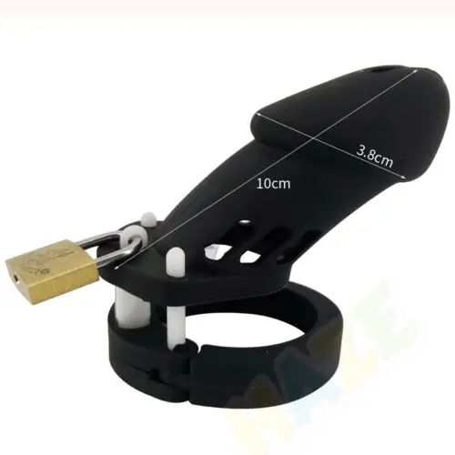 

Soft Silicone Bend Bird Cage Male Chastity Belt Device Lock Ring Lockdown Adult