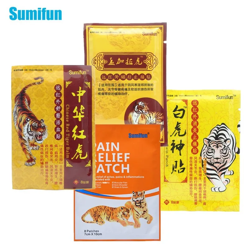 8 шт. Sumifun 4 типа тигра бальзам медицинский штукатурка суставов боли травы стикер