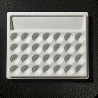 1pc dental lab dental material 28 slot resin imitation ceramic palette mixing plate stain powder mixing tool without cover