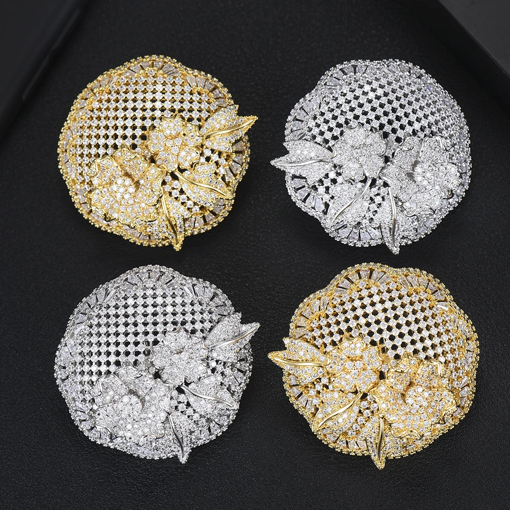 GODKI модные роскошные большие 3 тонные полые цветочные серьги гвоздики для женщин