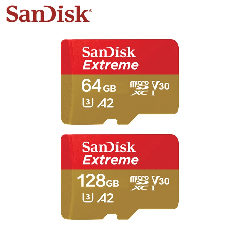 Original SanDisk Extreme Micro SD Card 64GB 128GB 256GB A2 MicroSDXC Flash Memory Storage Card up to 160MB/s TF / Micro SD Card