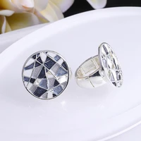 meicem 2021 new geometric hollow ring womens silver color rings circle female fashion jewelry wedding rings for women hot