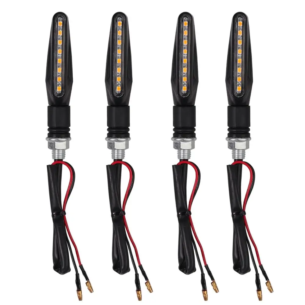 

AUTOUTLET 4pcs Universal Motorcycle Motorbike 8 LED Turn Signal Indicator Amber Light for Motorcycle Turn Lights