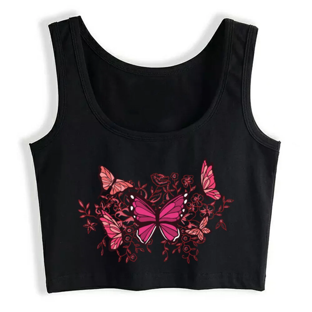 

Crop Top Women Aesthetic Butterflies Soft Girl Soft Grunge Harajuku Emo Aesthetic Grunge Tank Top Female Clothes