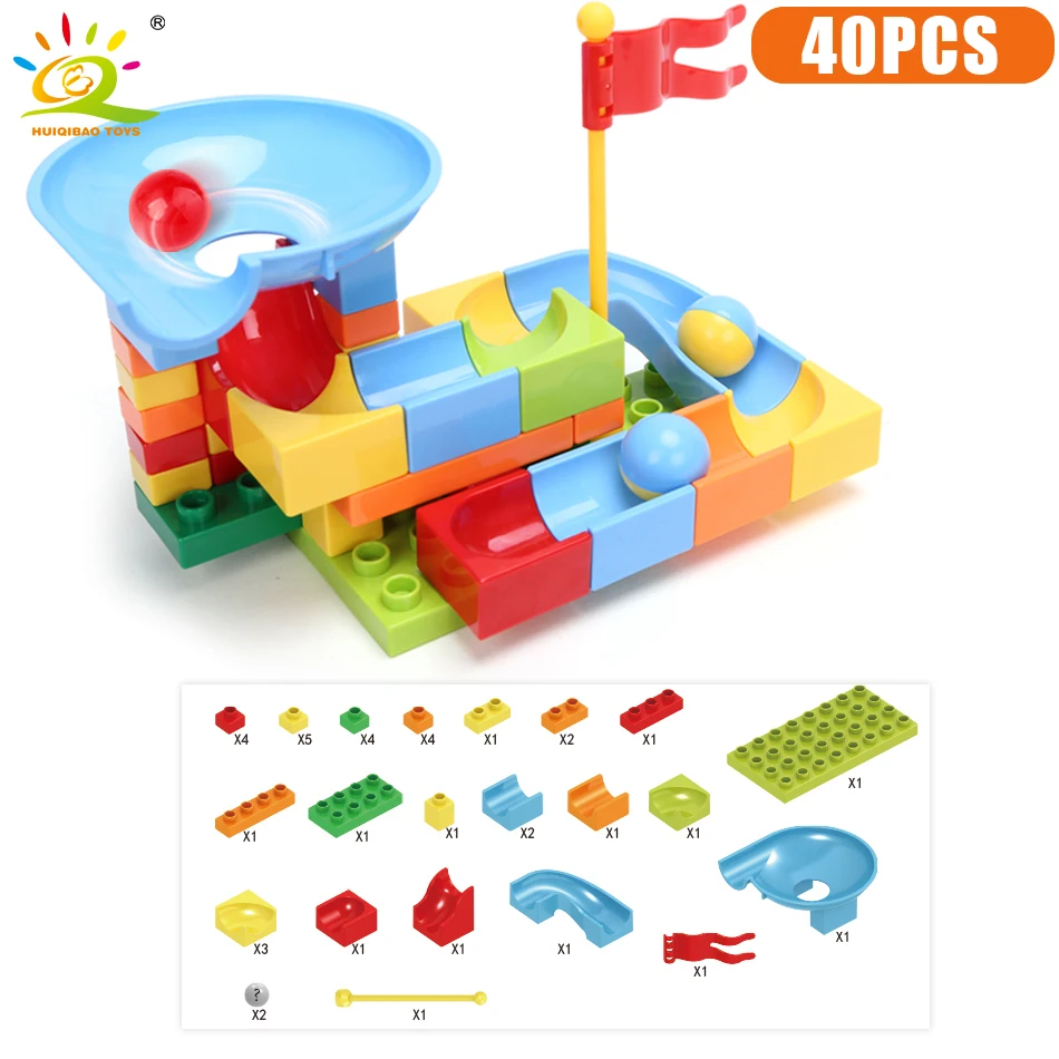 HUIQIBAO большой размер слайды кирпичи городские строительные блоки мраморные гонки
