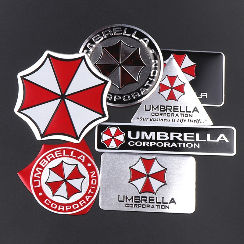 

3D Aluminum Sticker Umbrella Corporation Badge Emblem Car Styling Trunk Body Decoration Decal Auto Modification Accessories