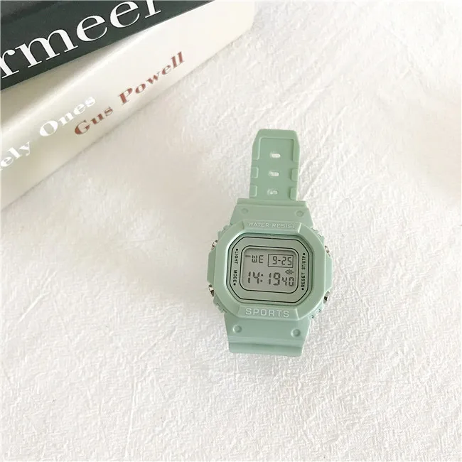 Ulzzang Модные женские нарядные часы спортивные цифровые квадратные электронные