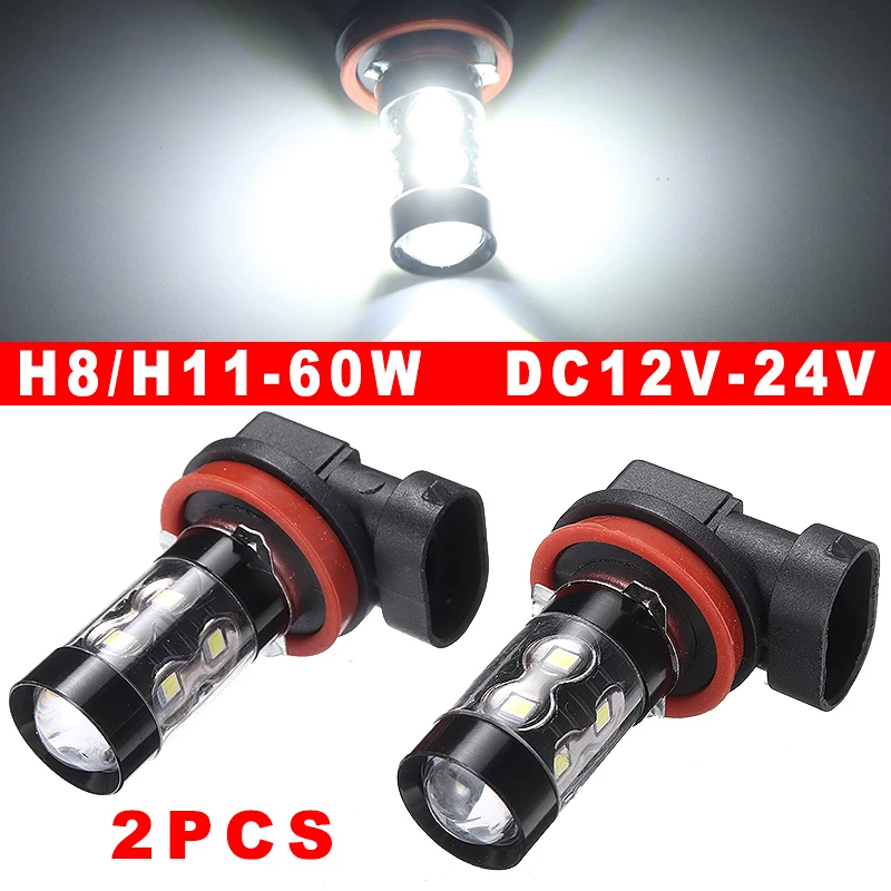 

H11 H8 Car 6000K LED Headlight Blubs DC 12V-24V Super Bright Automobile Head Lamp Cars External Accessories