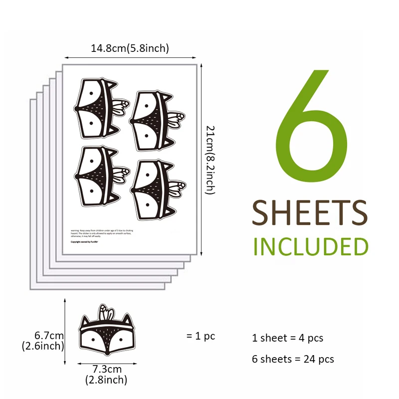 Настенные виниловые наклейки в скандинавском стиле с изображением леса животных