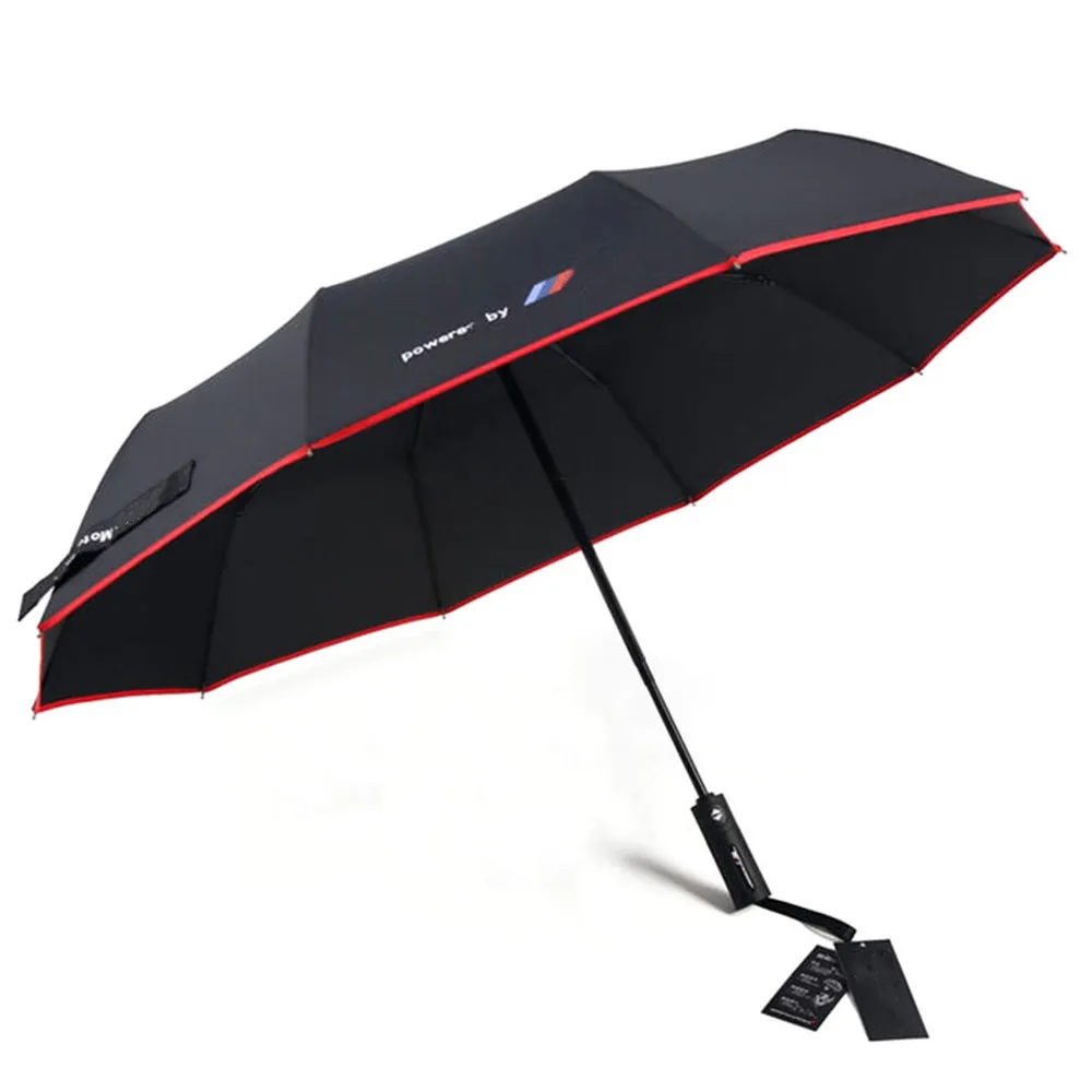 

For BMW 4S shop original umbrella red edge 10 bone high-end automatic folding umbrella for rain or shine umbrella with M logo