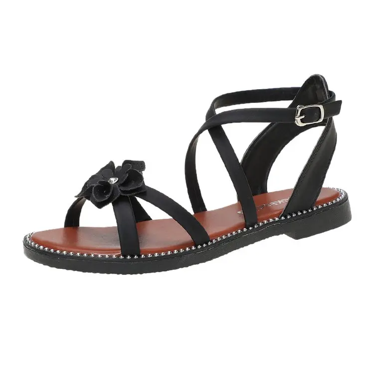 

Comfort Shoes for Women Flat Sandals Suit Female Beige 2021 Summer All-Match Clear Heels Without Black Gladiator Low New Beach V