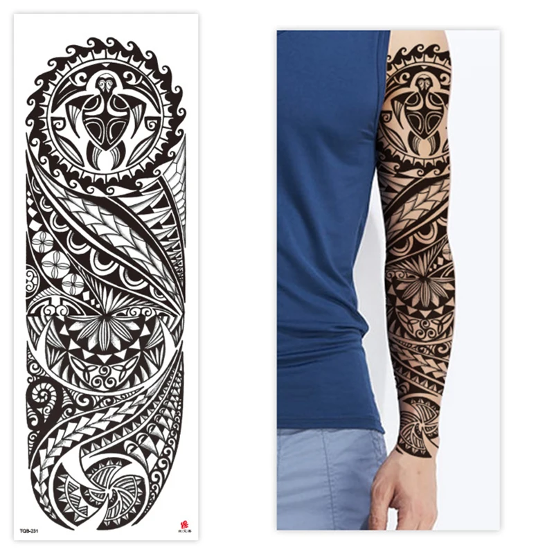 

Large Arm Sleeve Tattoo Totem Pattern Waterproof Temporary Tatto Sticker Lion Rose Jewelry Body Art Full Fake Tatoo Men
