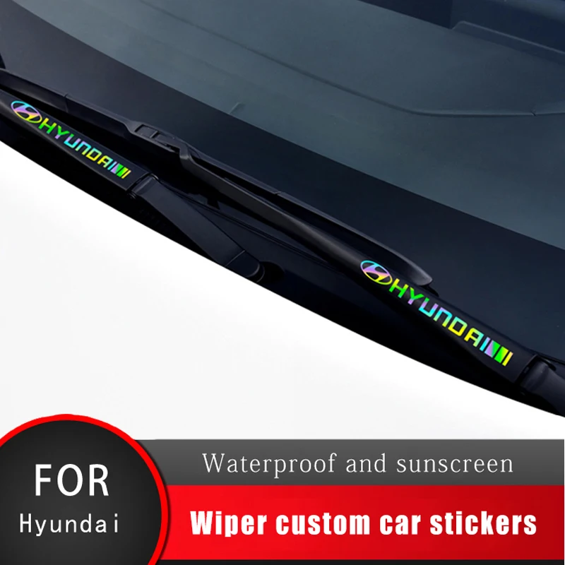 

2/3PCS Car Window Wiper Decor Sticker Laser Decal For Hyundai Accent Solaris Tucson Getz Ix35 Santa Fe Auto Exterior Accessories