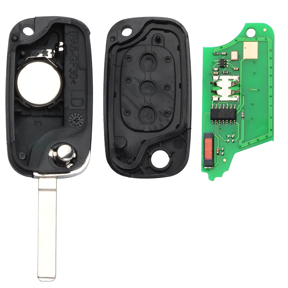 DIYKEY Flip Remote Key With 3 Buttons 433MHz PCF7946 Chip FOB for Renault Kangoo Clio Modus Trafic Master 2010-2015 VA2 Blade | Автомобили