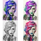 DIY 5D алмазов картина властная девушка тату камни в форме ромба круглый дрель Алмазная мозаика, алмазная Вышивка крестом Стразы Мозаика Декор для дома