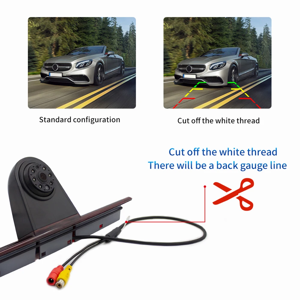 

Car Third Brake Light Rear View Camera Waterproof IR Night Seeing Parking Backup Camera For Crafter Mercedes Sprinter