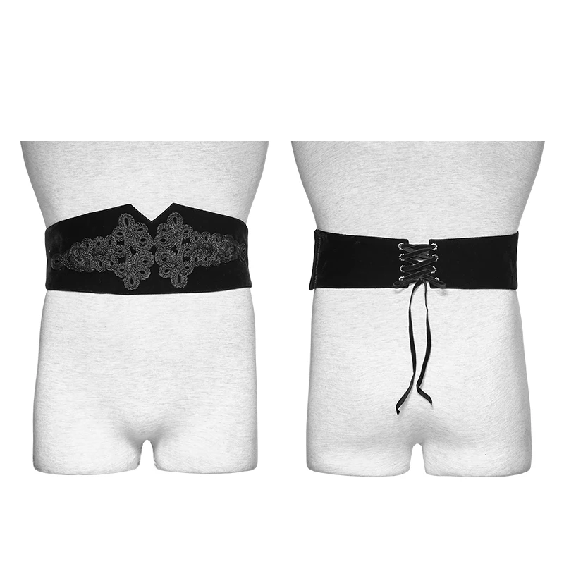PUNK RAVE Men's Gothic Big Plate Button Corset Noble Velvet Jacquard Pattern Stage Performance Men Girdle | Аксессуары для