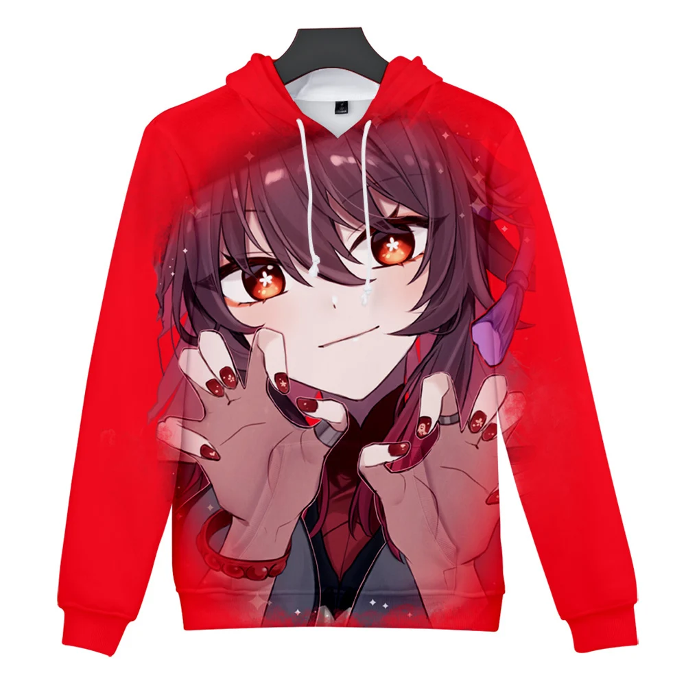 Милые осенне-зимние Модные свитшоты для девочек и мальчиков толстовки Genshin Impact Hu