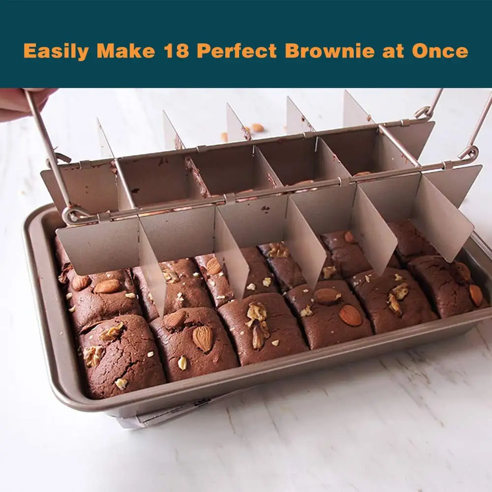 18 полости Brownie Пан Бруклин с разделителями антипригарный выпечки съемный