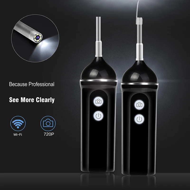 WIFI эндоскоп камера 1.0MP 3 9 мм Беспроводная для ушей USB инструмент чистки с 6