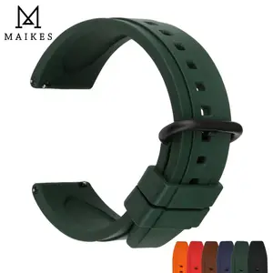 fluoro rubber watch band 20mm 22mm green sport watch strap men quick release watchband for huawei gt casio citizen seiko free global shipping