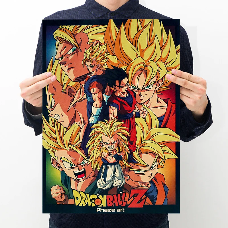 H03 51.5x36cm 1 шт. 51,5x36 см Dragon Ball Постер Мультфильма фильма крафт Бумага ретро постер на стену Стикеры декоративная роспись украшение дома - Цвет: H03 51.5x36cm