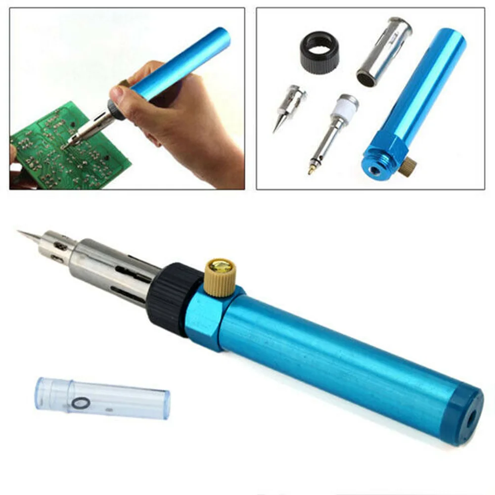 

Burner Butane Gas Soldering Iron Adjustable Temperature 7ml 1300 Degree Portable Cordless Welding Pen Tool DIY Crafts Model