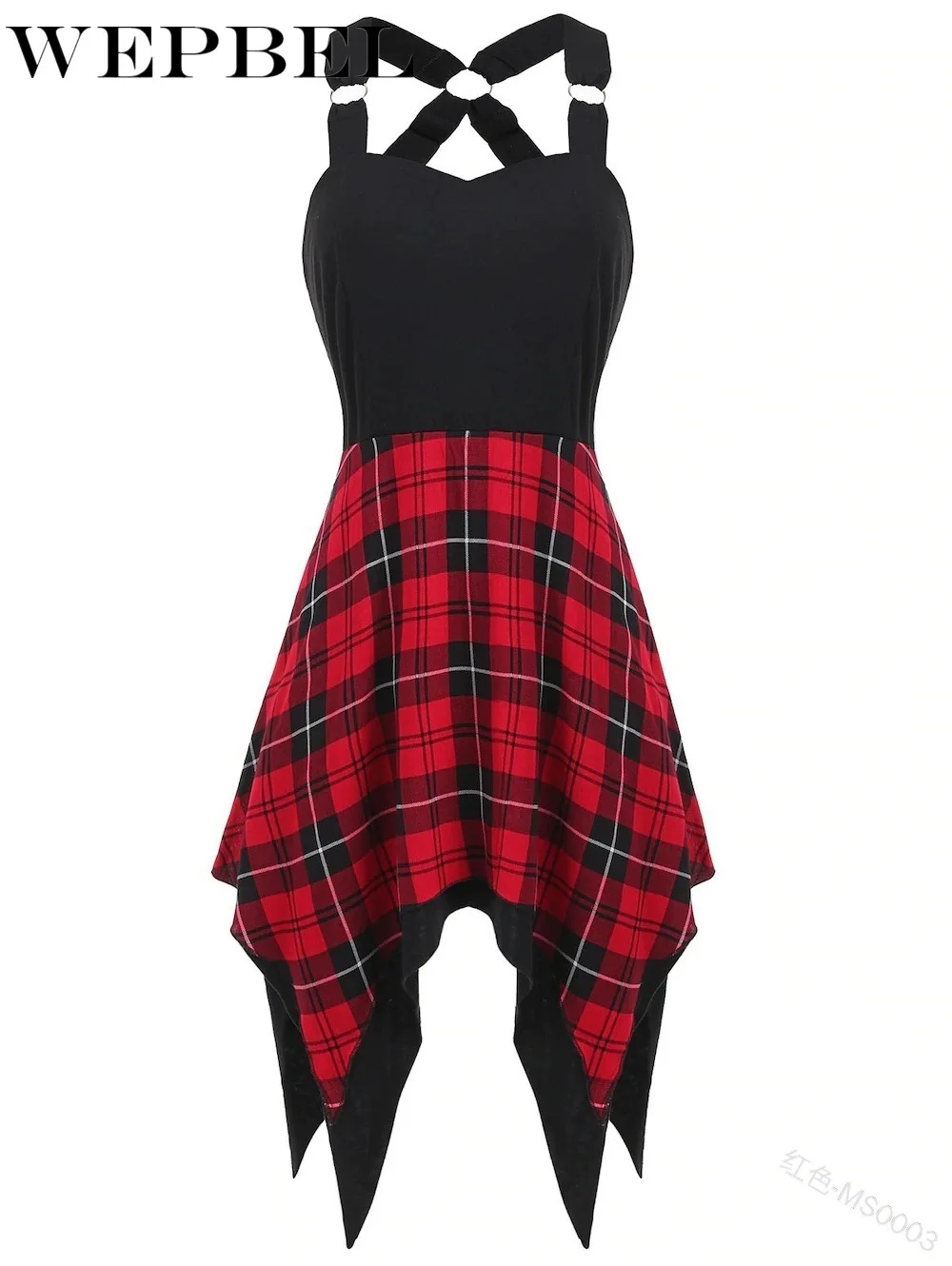 WEPBEL женское модное Повседневное платье без рукавов Летнее клетчатое с принтом
