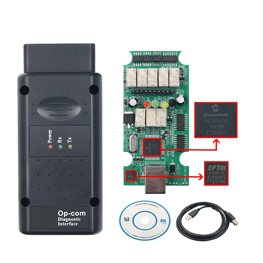 Новинка OPCOM V2021 200603a для Opel V1.95 PIC18F458 с чипом FTDI FT232RQ OBD2 сканер инструмент вспышка