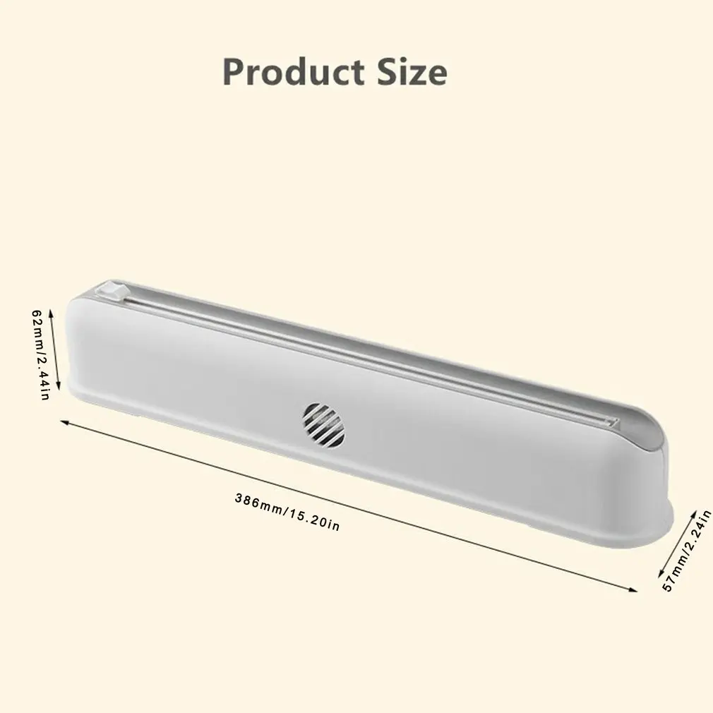 Caja de corte de pel&iacute;cula transparente, ventosa de montaje en pared, cortador de envoltura de pl&aacute;stico ajustable, almacenamiento de alimentos para cocina y hogar-5