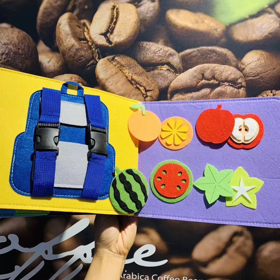 Tablero 3D Montessori para beb&eacute;, libro de historia de tela para ni&ntilde;os peque&ntilde;os, aprendizaje temprano, educaci&oacute;n, h&aacute;bitos, desarrollo del conocimiento, Juguetes-3