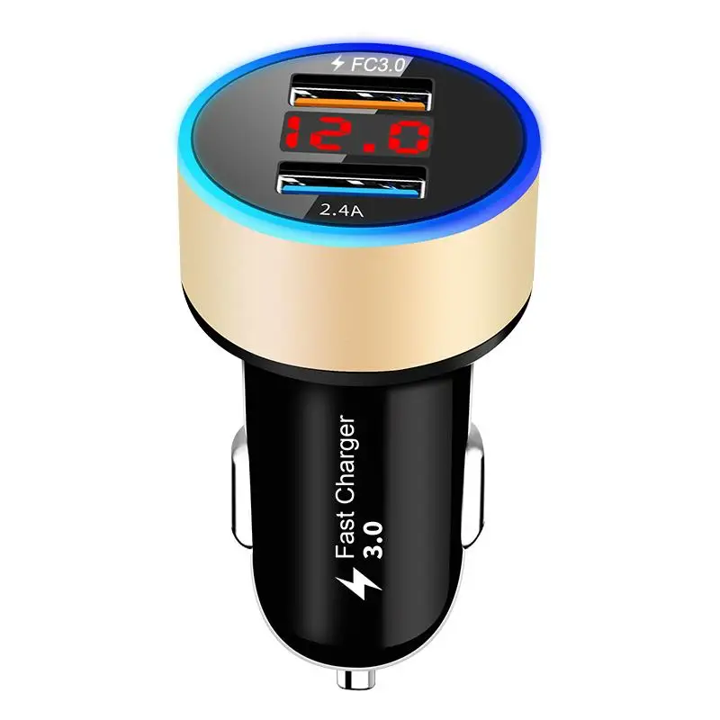 Gold 30 Вт 3 А Быстрая зарядка 3,0 USB Автомобильное зарядное устройство для Xiaomi Mi huawei Supercharge SCP QC3.0 быстрая USB зарядка для автомобильного телефона - Название цвета: Gold