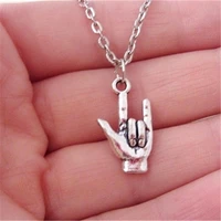 i love you sign necklace sign language necklace hand charm charm couple jewelry christmas jewelry gift
