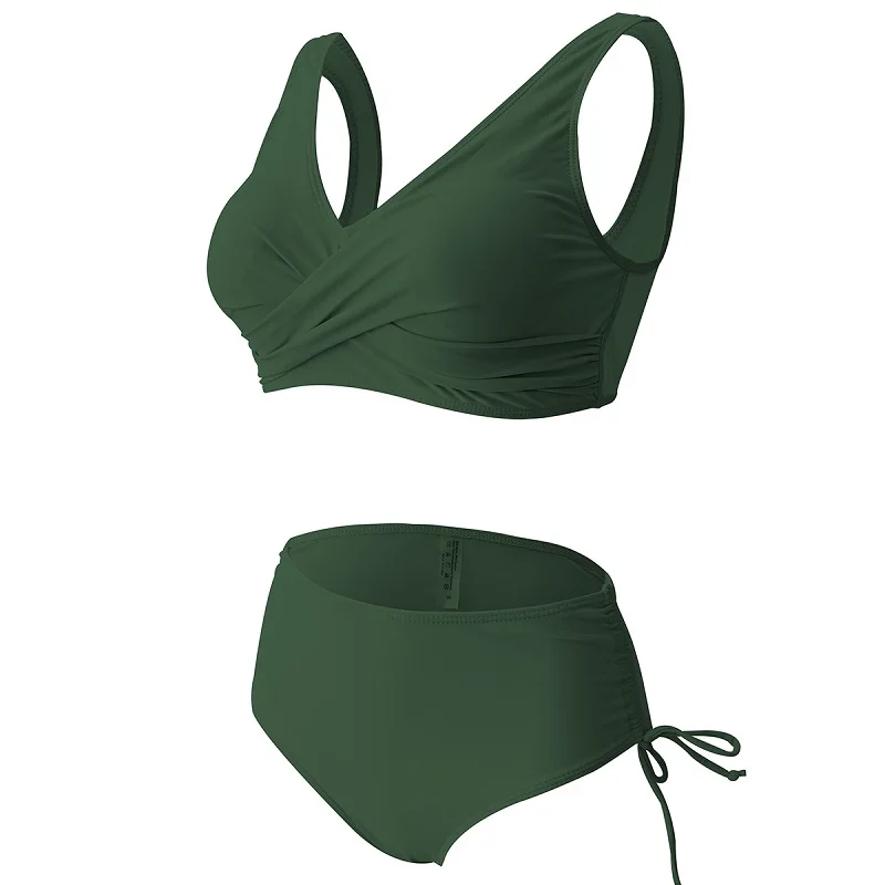 

Solid Sexy Bikini 2021 Summer Swimsuit Women 2 Pieces High Waist Bikini Push Up Swimwear Tankini Swimsuits Bathing Suit Women